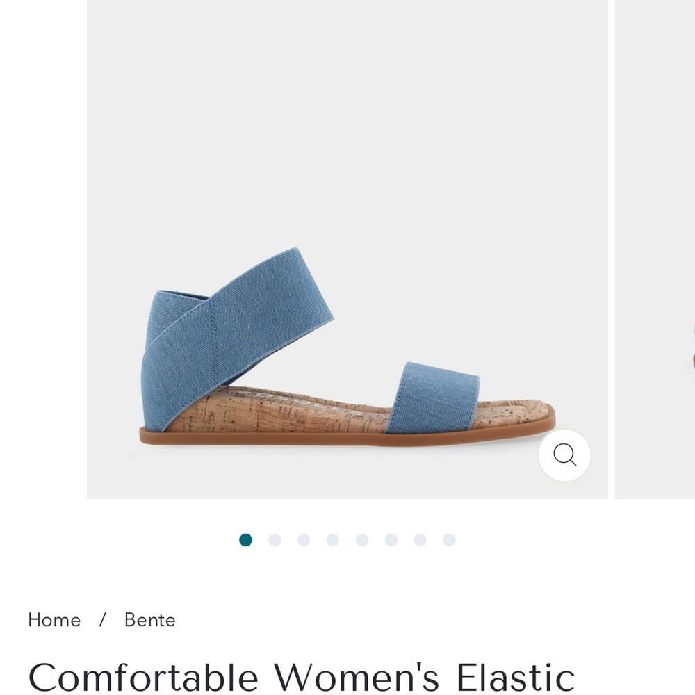 AEROSOLES Blue Elastic Sandals with Cork Sole